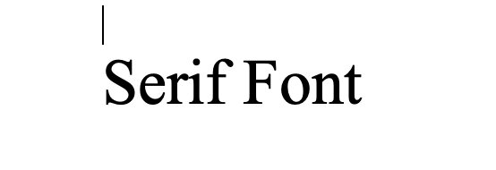 Serif Font Example